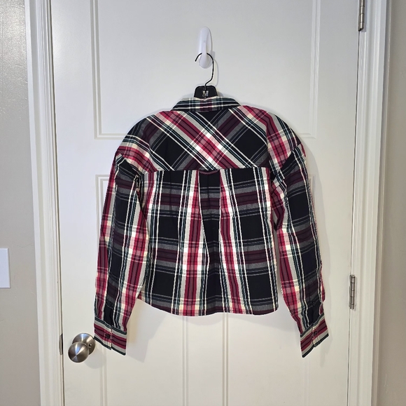 J. Crew Étienne Cropped Shirt Stewart Tartan Cotton Poplin Plaid Women's S NWT - Picture 4 of 11